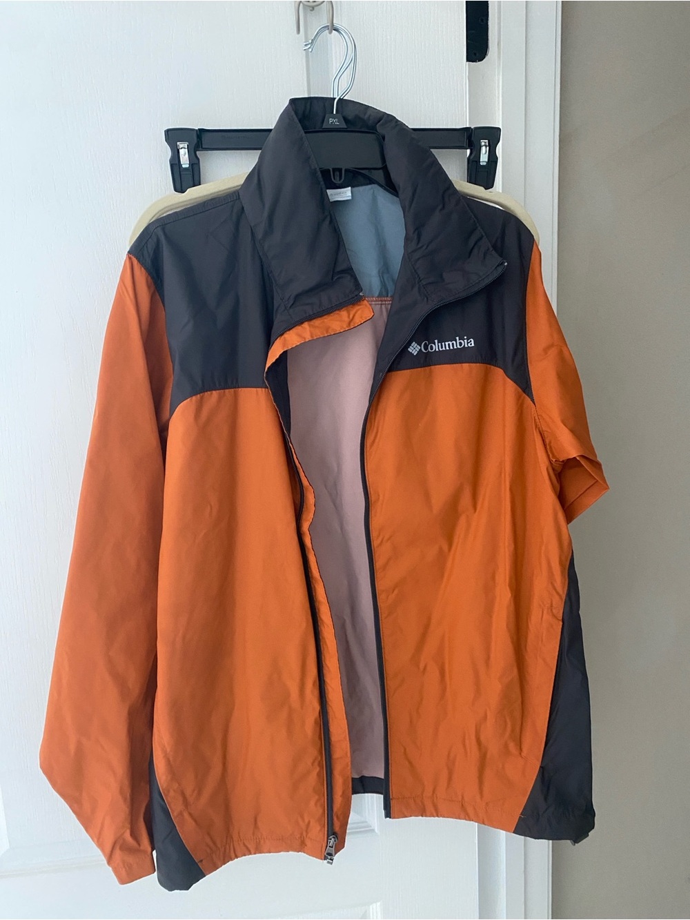 Columbia Orange and Charcoal Outdoor Windbreaker Jacket